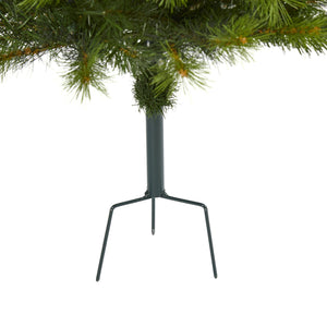 4’ Green Valley Pine Artificial Christmas Tree with 100 Warm White LED Lights and 201 Bendable Branches
