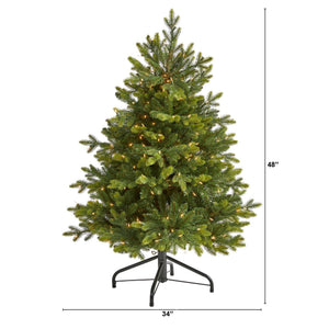 4’ North Carolina Fir Artificial Christmas Tree with 250 Clear Lights and 1003 Bendable Branches