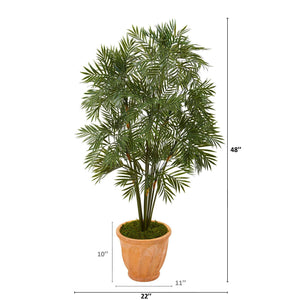 4’ Parlor Palm Artificial Tree in Terra-Cotta Planter