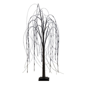 4’ Pre-Lit Halloween Black Willow Artificial Fall Tree with 120 Orange & Purple LED Lights