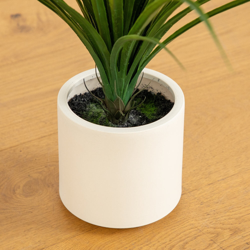 4’ UV Resistant Artificial Grass Plant in White Decorative Planter (Indoor/Outdoor)