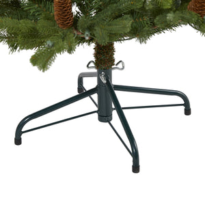 4’ Yukon Mountain Fir Artificial Christmas Tree with 100 Clear Lights, Pine Cones and 386 Bendable Branches