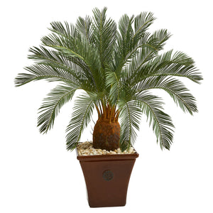 40” Cycas Artificial Tree in Brown Planter