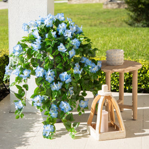 41" UV Resistant Artificial Hydrangea Hanging Plant (Indoor/Outdoor) - Set of 2