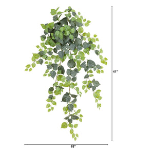 41" UV Resistant Artificial Fittonia Hanging Plant (Indoor/Outdoor) - Set of 3