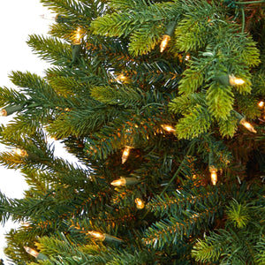 44” North Carolina Fir Artificial Christmas Tree with 150 Clear Lights and 563 Bendable Branches in Sand Colored Urn