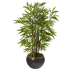 45” Bamboo Artificial Tree in Metal Bowl