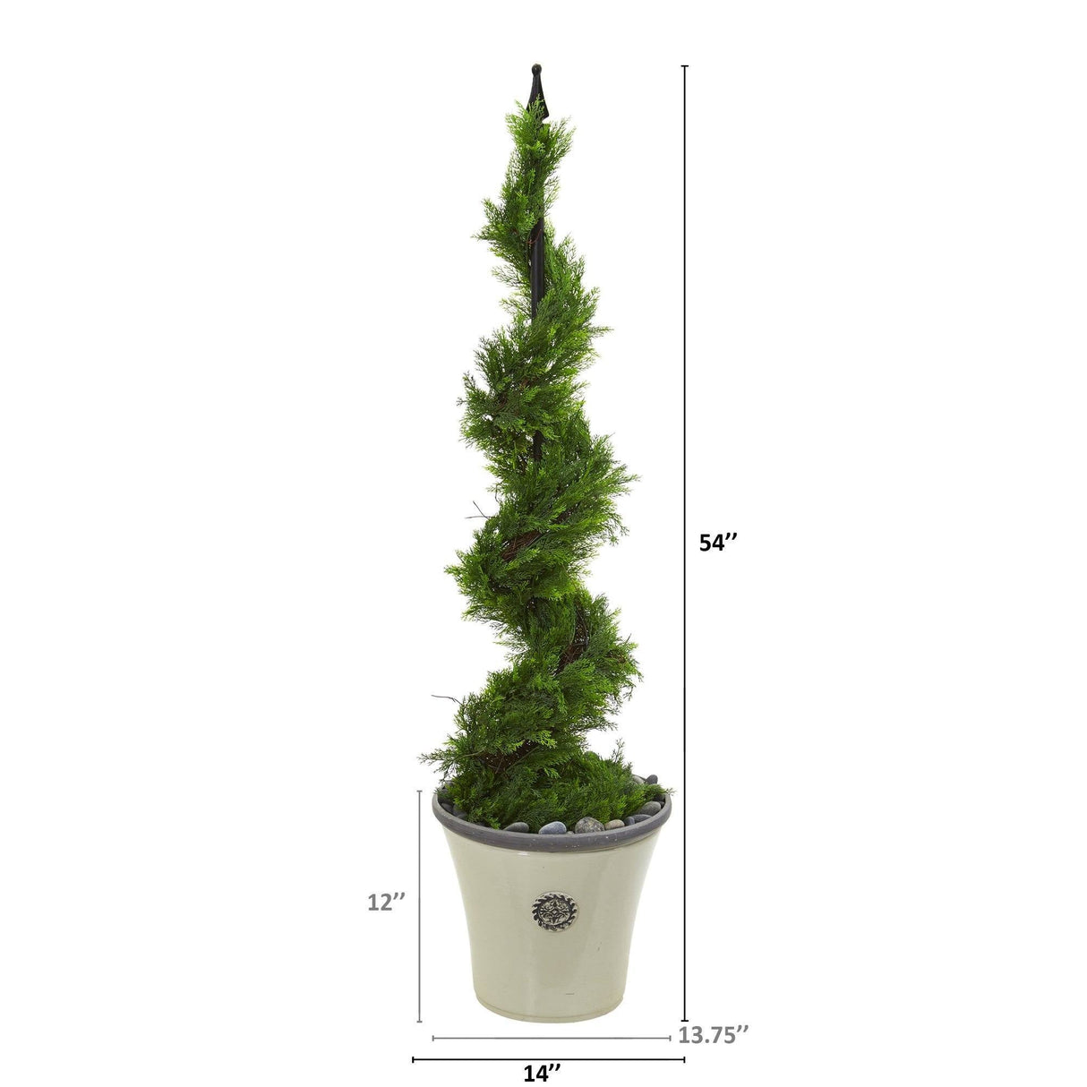 4.5’ Artificial Cypress Spiral Topiary Tree in Decorative Planter