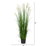 4.5’ Artificial Plum Grass Plant with Creamy Plumes