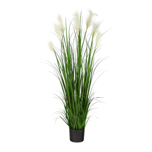 4.5’ Artificial Plum Grass Plant with Creamy Plumes