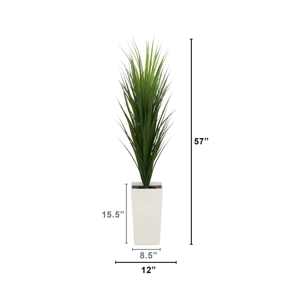 4.5’ UV Resistant Artificial Grass Plant in White Tower Planter (Indoor/Outdoor)