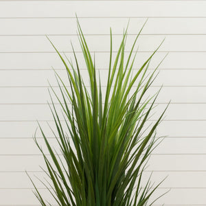 4.5’ UV Resistant Artificial Grass Plant in White Tower Planter (Indoor/Outdoor)