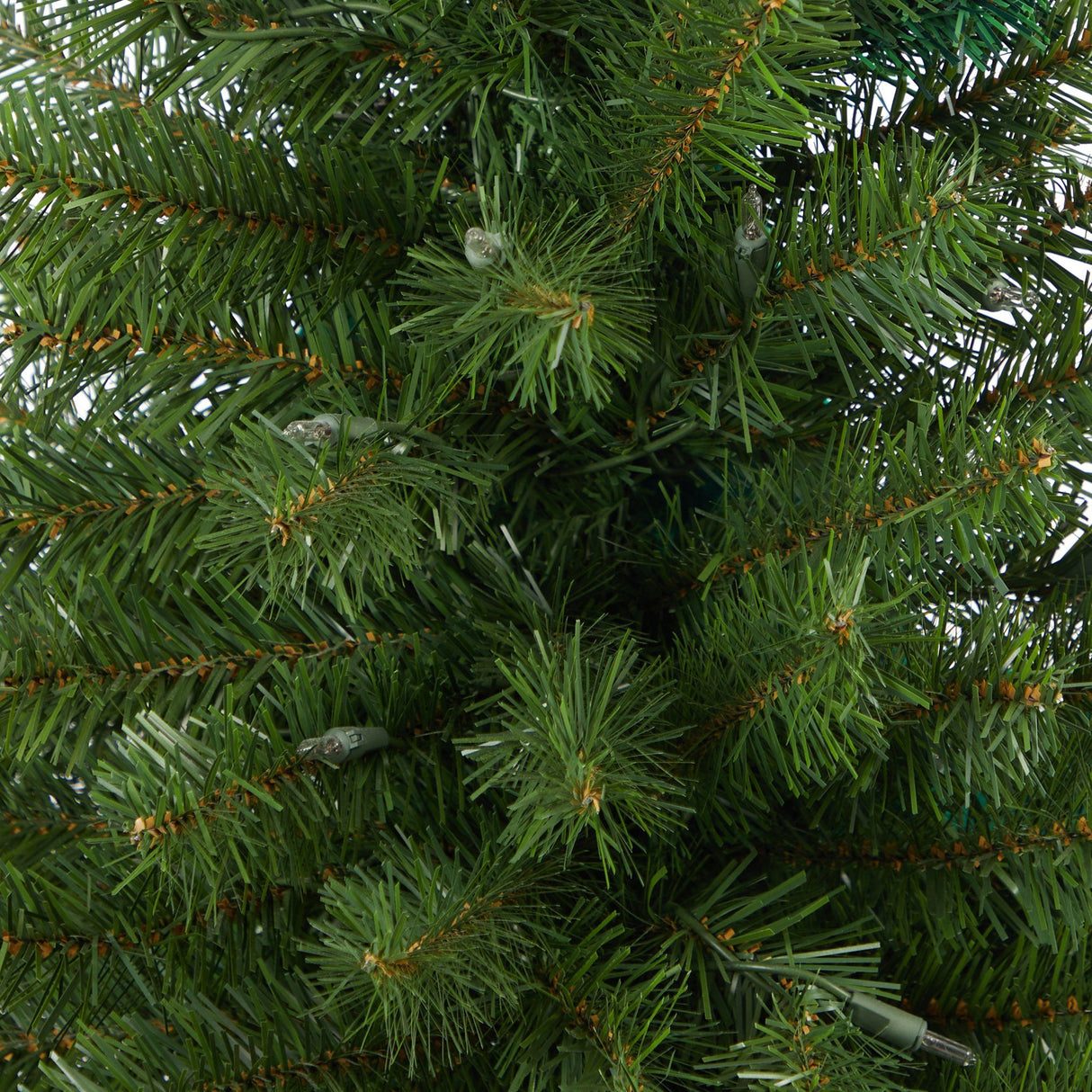 4.5’ Virginia Fir Artificial Christmas Tree with 100 Clear Lights and 223 Bendable Branches in Red Planter