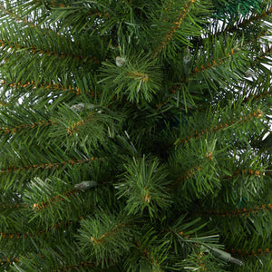 4.5’ Virginia Fir Artificial Christmas Tree with 100 Clear Lights and 223 Bendable Branches in Red Planter