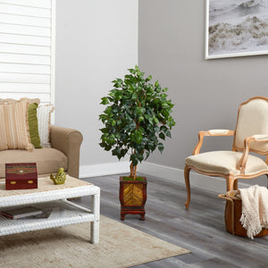 46” Ficus Artificial Tree in Decorative Planter