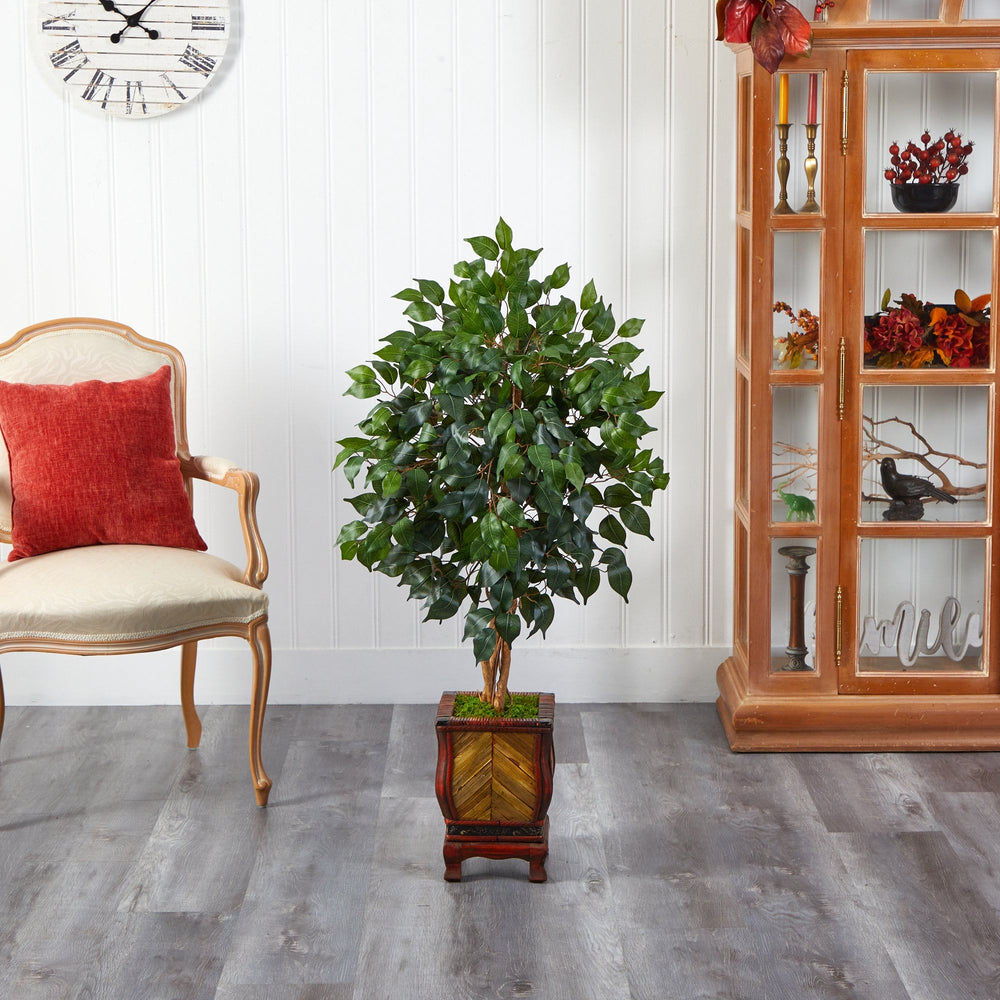 46” Ficus Artificial Tree in Decorative Planter