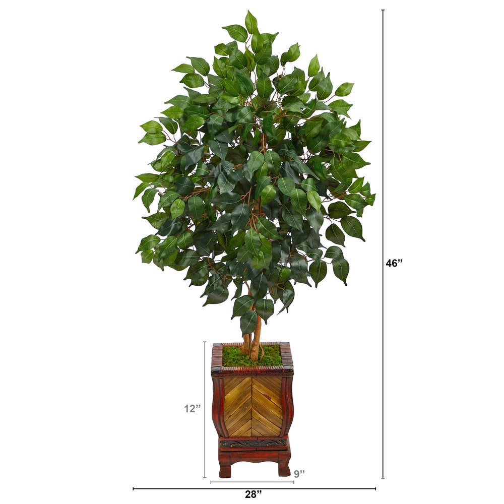 46” Ficus Artificial Tree in Decorative Planter