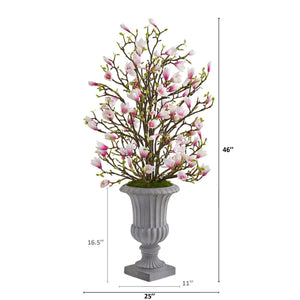 46” Magnolia Artificial Arrangement in Decorative Urn