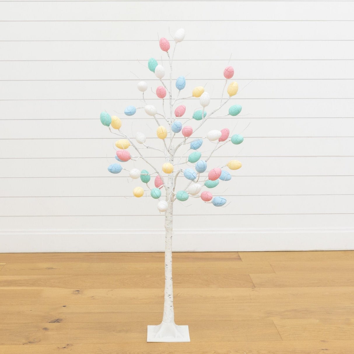 4' Pre-Lit Artificial Easter Twig Tree with 48 Egg Shaped LED Ornaments