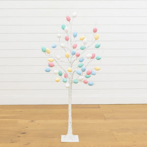 4' Pre-Lit Artificial Easter Twig Tree with 48 Egg Shaped LED Ornaments
