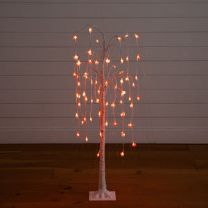 4' Pre-Lit Artificial Valentine's Day Willow Tree with 48 Heart Shaped LED Lights