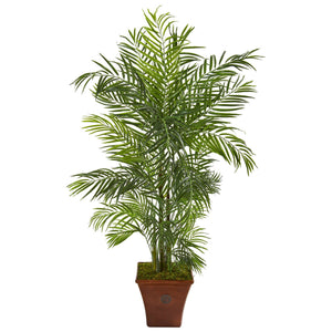 5’ Areca Artificial Palm Tree in Brown Planter(Indoor/Outdoor)