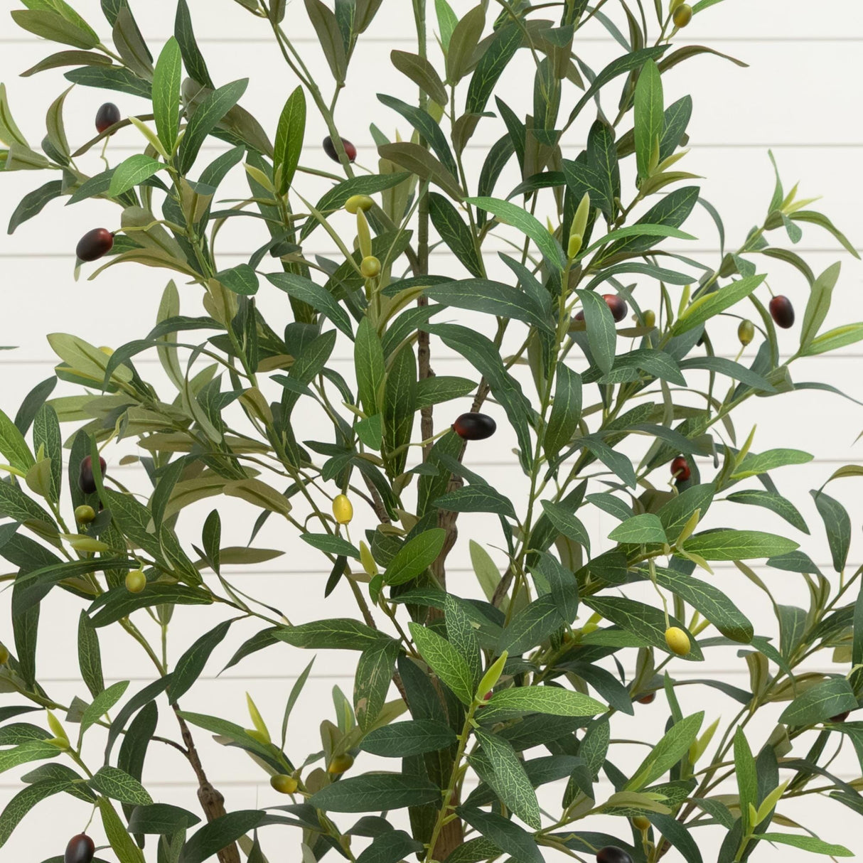 5’ Artificial Olive Tree in White Decorative Planter