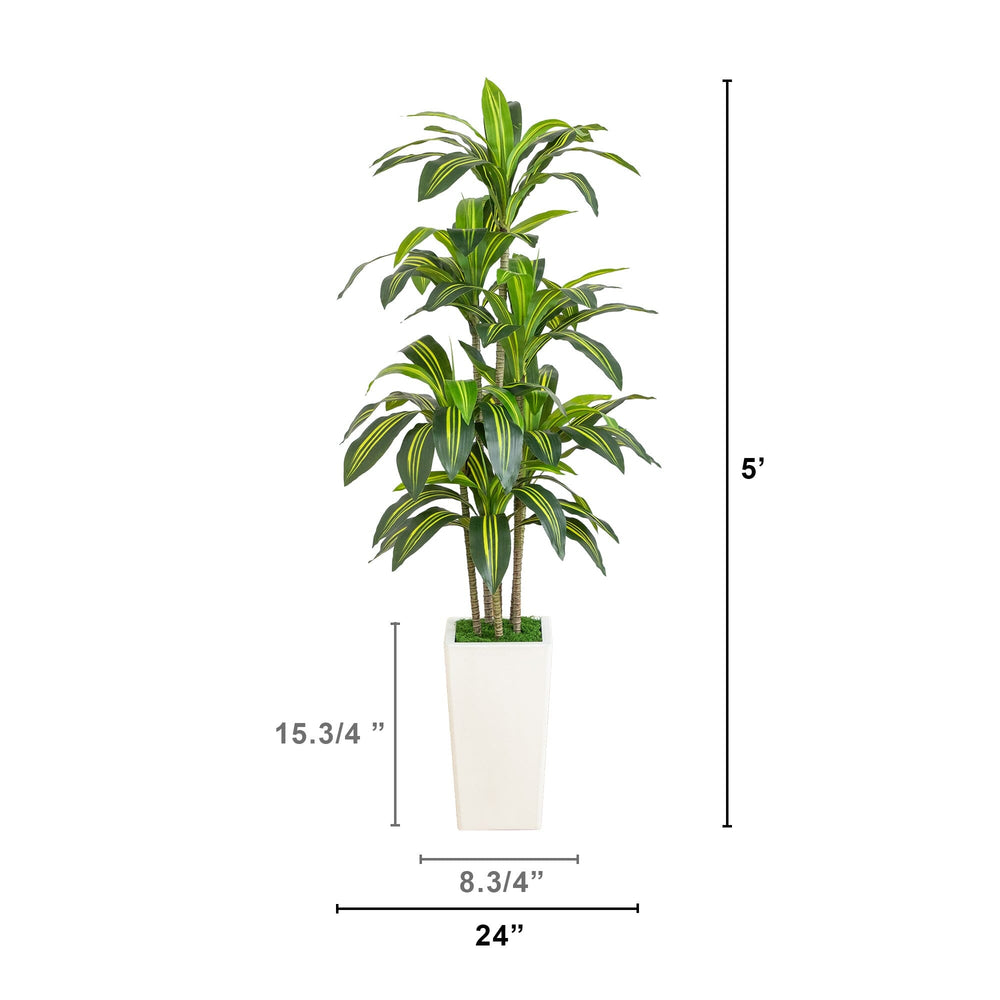 5' Artificial Real Touch Dracaena in Decorative Planter