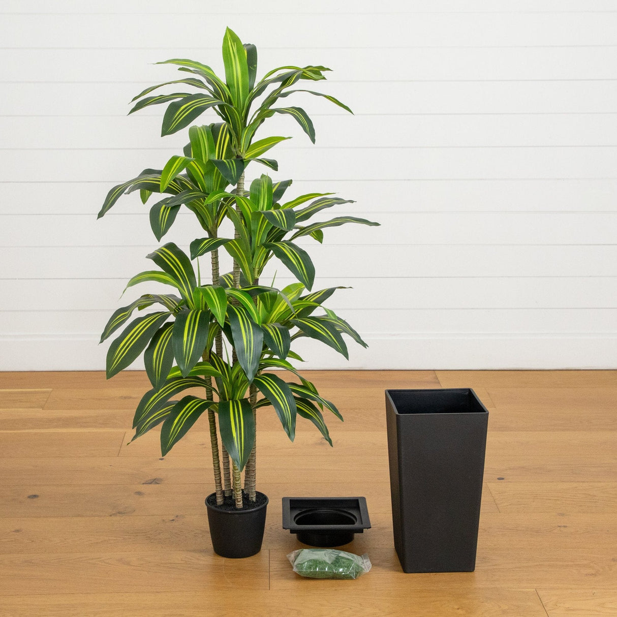 5' Artificial Real Touch Dracaena in Decorative Planter