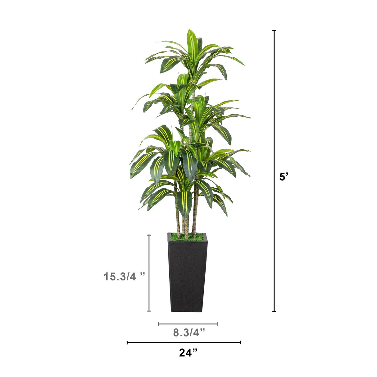 5' Artificial Real Touch Dracaena in Decorative Planter