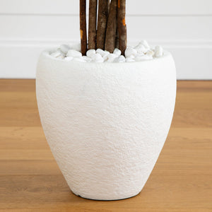 5’ Azalea Artificial Tree in White Planter