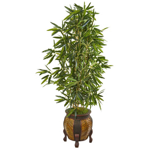 5’ Bamboo Artificial Tree in Decorative Planter (Real Touch)