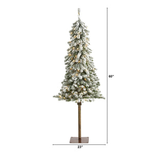 5’ Flocked Alpine Artificial Christmas Tree