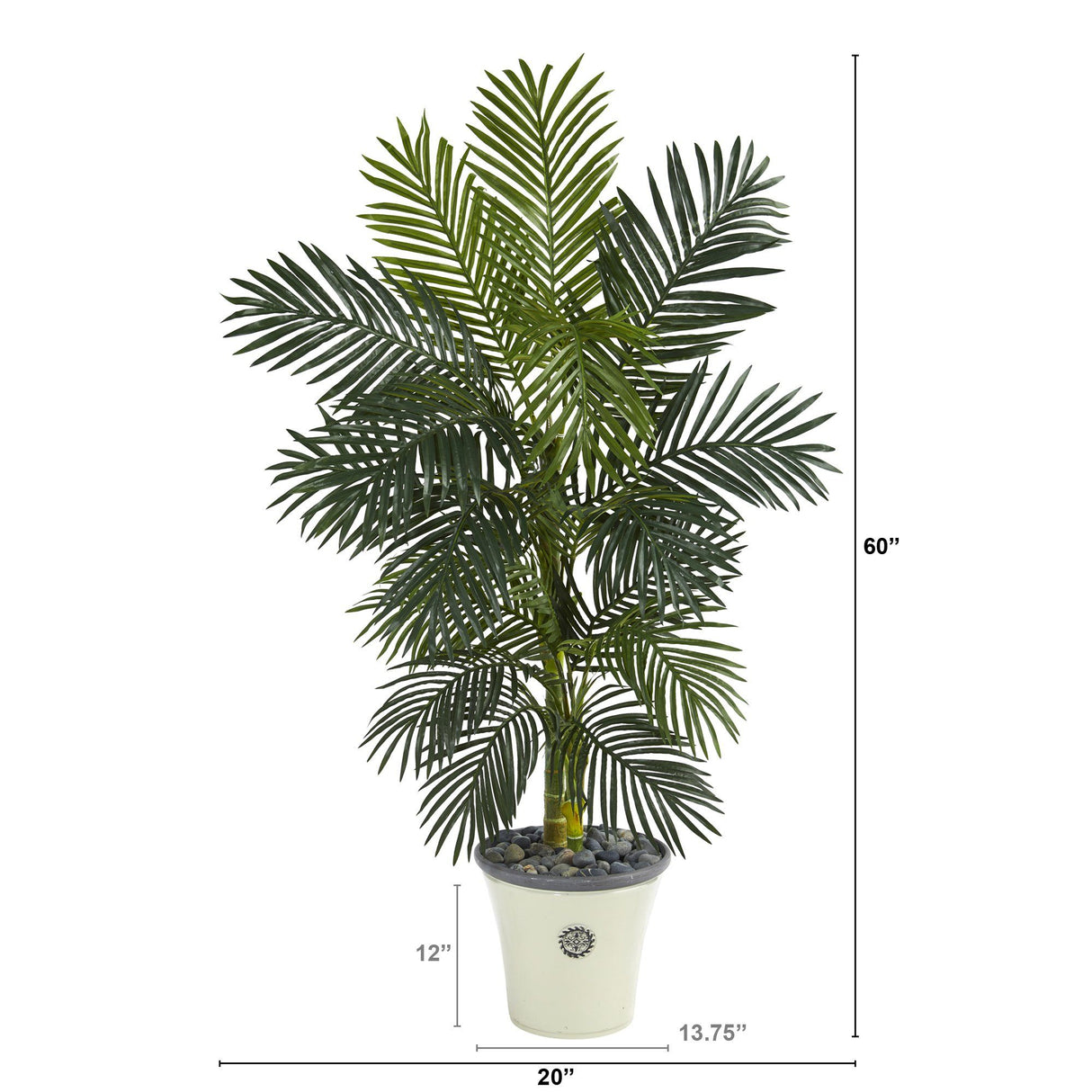 5’ Golden Cane Artificial Palm Tree in Decorative Planter