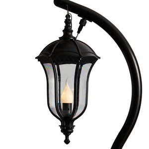 5' Holiday Decorated Lamp Post with Greenery, Berries and 30 LED Lights