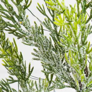 5’ Pre-Lit Artificial Snowed Cypress Christmas Tree with 140 LED Lights in Hyacinth Basket