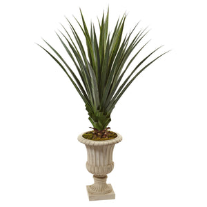 5’ Spiked Agave Artificial Plant in Decorative Urn