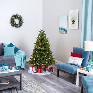 5’ Wyoming Fir Artificial Christmas Tree with 250 Clear LED Lights and 630 Bendable Branches