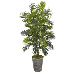 50” Areca Palm Artificial Plant in Tin Planter