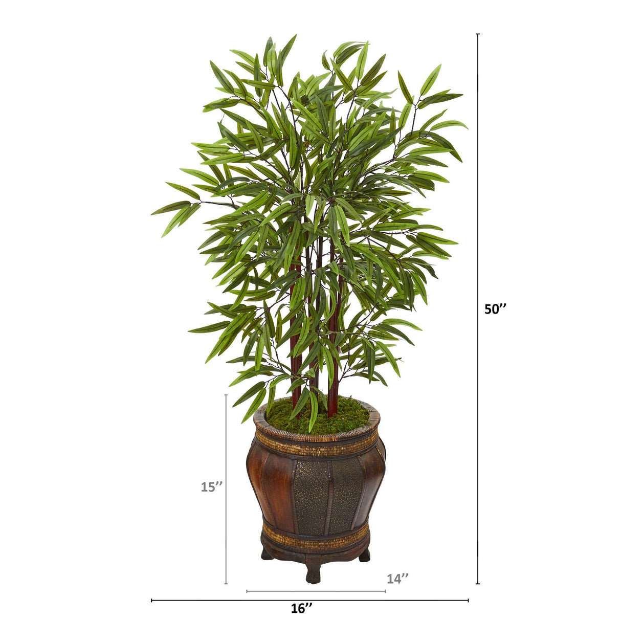 50” Bamboo Artificial Tree in Decorative Planter