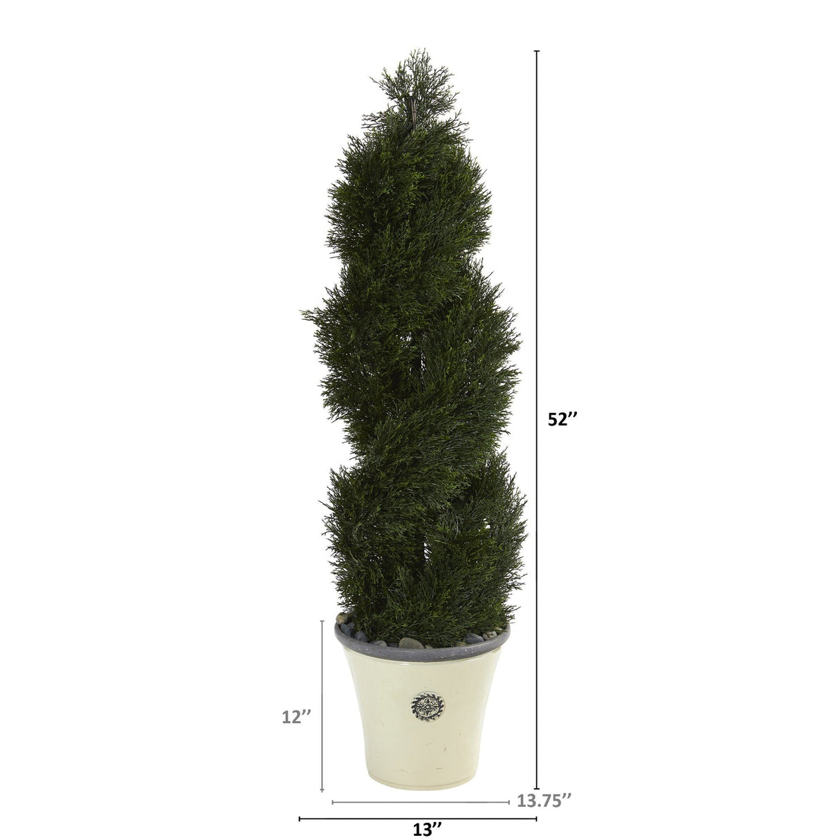 52” Double Pond Cypress Spiral Topiary Artificial Tree in Planter (Indoor/Outdoor)