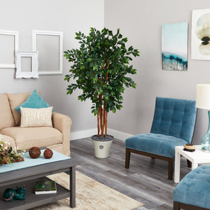 5.5’ Sakaki Artificial Tree with 1470 Bendable Branches in Decorative Planter