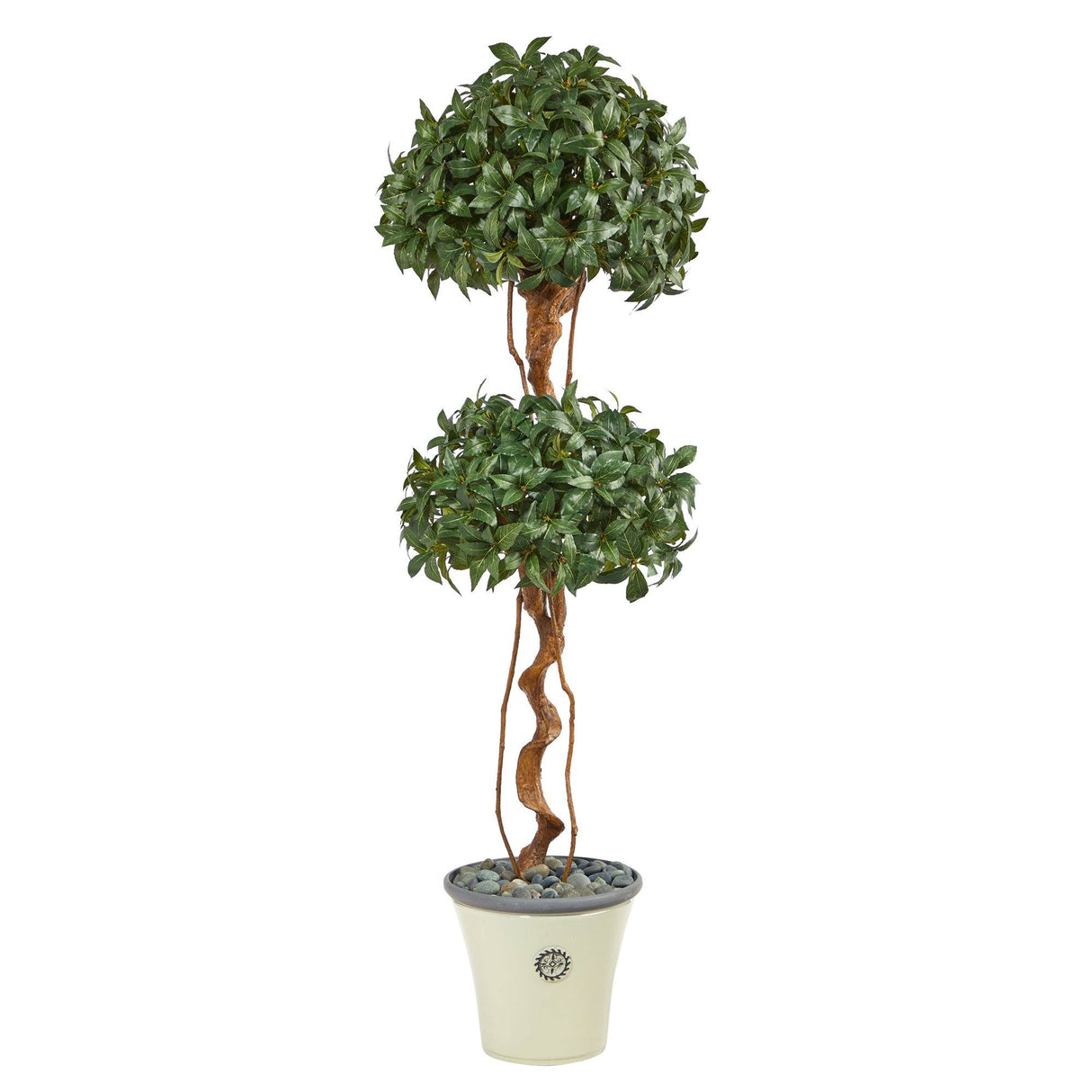 5.5’ Sweet Bay Double Ball Topiary Artificial Tree in Decorative Planter