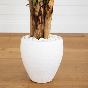 5.5’ Triple Areca Palm Artificial Tree in White Planter