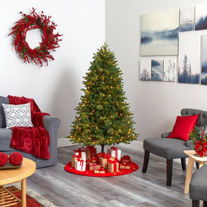5.5’ Washington Fir Artificial Christmas Tree with 300 Clear Lights and 672 Bendable Branches