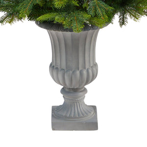 56” North Carolina Spruce Artificial Christmas Tree with 100 Clear Lights and 207 Bendable Branches in Decorative Urn