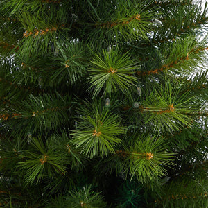 57” Green Valley Pine Artificial Christmas Tree with 100 Warm White LED Lights and 201 Bendable Branches in Tall White Planter