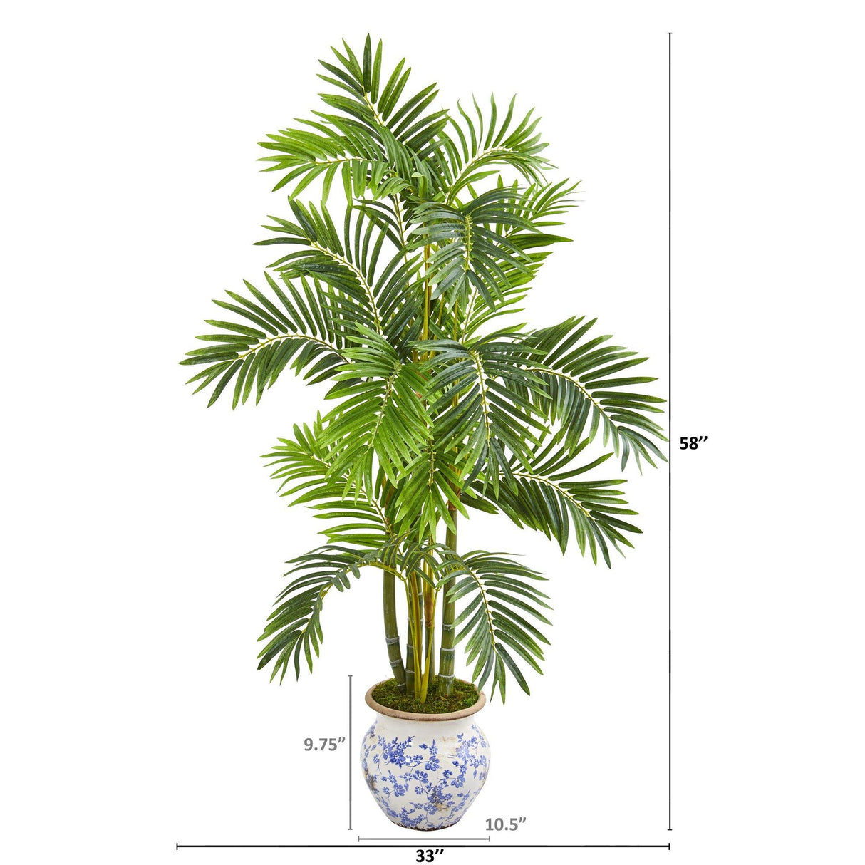 58” Areca Palm Artificial Tree in Floral Planter