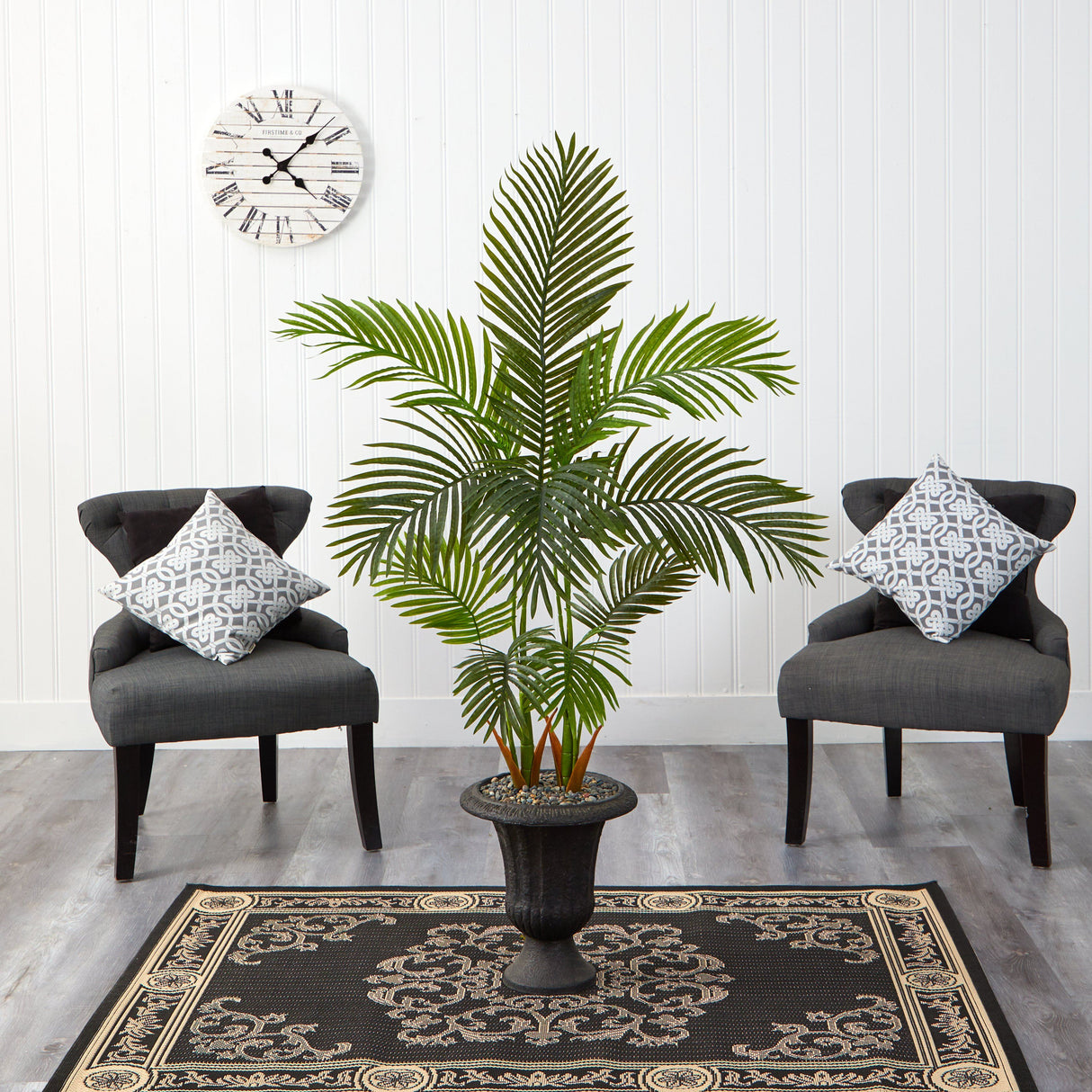 59” Areca Palm Artificial Tree in Charcoal Urn
