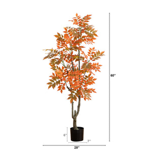5' Autumn Sumac Artificial Fall Tree